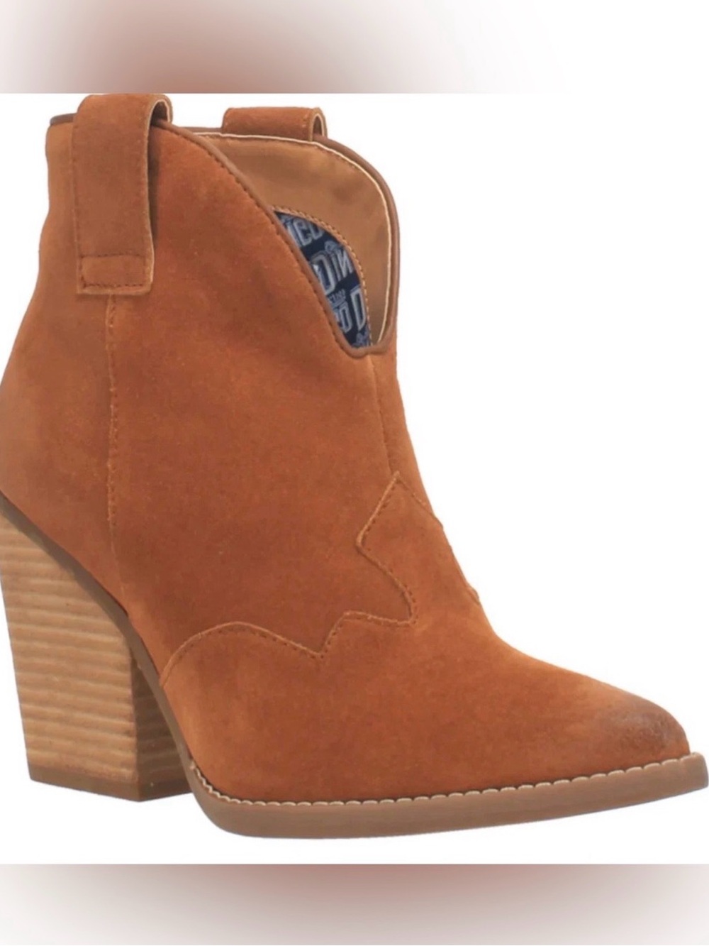 dingo Suede flannie whiskey leather 11M Western Ankle Boot - Cognac Brown